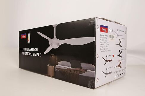 reiga 52 Inch ETL Listed High CFM Quiet DC Motor Smart Ceiling Fans with Lights Remote Control, Indoor 3 Blade Modern Ceiling Fan for Living Room Bedroom Farmhouse in Saudi Arabia