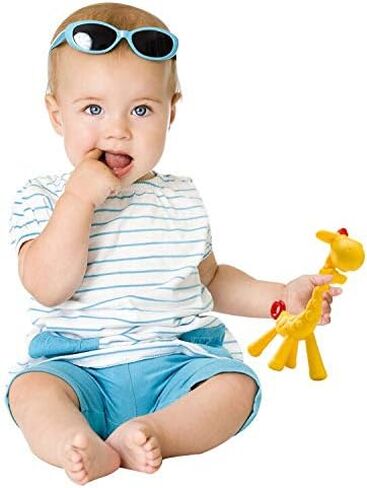 SHARE&CARE BPA Free Silicone Giraffe Baby Teether Toy with Storage Case, for 3 Months Above Infant Sore Gums Pain Relief and Baby Shower, Baby Teething Toys (Pink) in Kuwait