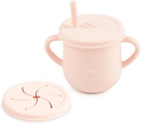 Silicone Sippy Cups for Baby, Toddler Training Cup with Handles and Spout Lid, Infants Spill Proof Straw Cup 5oz, 6 months+ (Milk) (baby blue) in Saudi Arabia