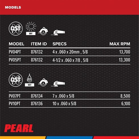 Pearl Abrasive P2 Pro-V PV10PT Tile and Stone Blade for Porcelain 10 x .060 x 5/8 in Kuwait