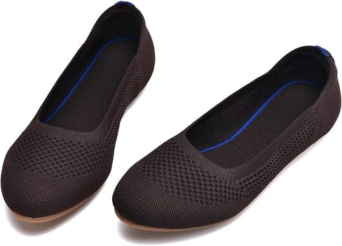 poemlady Women's Ballet Flats Slip On Knit Soft Round Toe Dress Shoes | Comfortable Ballerina Footwear with Non-Slip Rubber Sole, Breathable Casual Style Ideal for Teachers, Office & Daily Wear in Saudi Arabia
