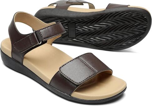 MEGNYA Comfortable Arch Support Walking Sandals for Women, Plantar Fasciitis Slides with Soft Straps, Orthotic Sandals with Non-Slip Lightweight Sole in Kuwait