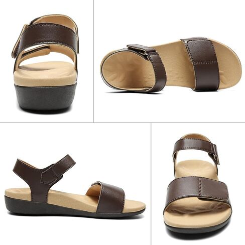 MEGNYA Comfortable Arch Support Walking Sandals for Women, Plantar Fasciitis Slides with Soft Straps, Orthotic Sandals with Non-Slip Lightweight Sole in Kuwait