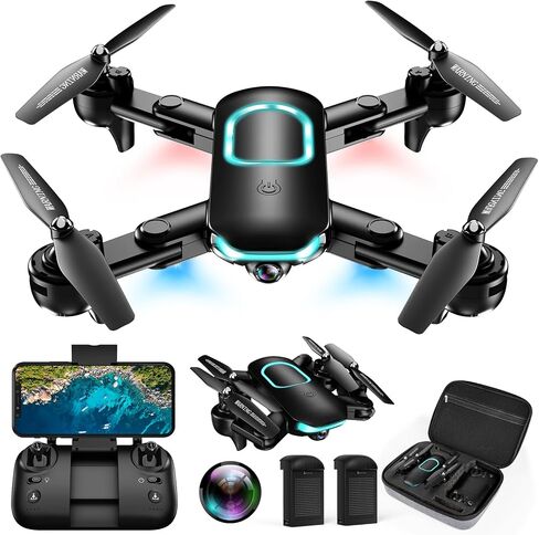 Drone with Camera, Foldable Drone with 1080P Camera, 2 Battery, One Key Start, Auto Follow in Saudi Arabia