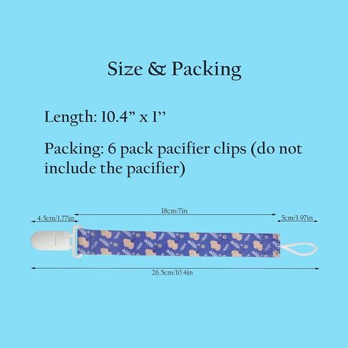 Floral Pacifier Clips, 6 Pack Pacifier Holder Clips for Boys and Girls Fits for Most Pacifiers Brands, Teether Toys and Gift (Flower) in Saudi Arabia
