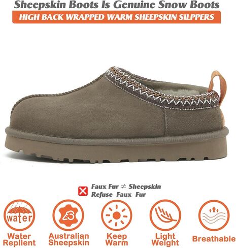 Mel&Syd Slippers for Womens 100% Australian Sheepskin - Real Shearling Fur Wool Womens's Slippers - Upgrated Memory Foam Slippers - No Slip Winter Snow Scuff Slippers Footwear Indoor Outdoor in Kuwait