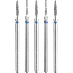 HARFINGTON 5pcs 120-140 Grits Diamond Grinding Bit 1.8mm Tapered Head 2.35mm Shank 15mm Length Stone Sanding Drill Bits Rotary Tool for Ceramic Glass Grinding, Polishing