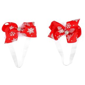 FRCOLOR 2pcs Headband Holiday Girls Christmas Hair Bow Xmas Party Hair Decoration Holiday Headdress Baby Girl Bows Baby Hair Bands Girls Hair Bows Threaded Band Cute Contract Newborn
