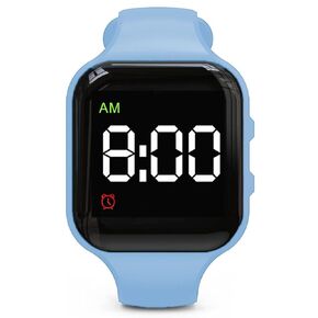 Waterproof Potty Training Watch Rechargeable Vibrating Alarm Reminder Watch Silent Wake Up Watch - with Lock (Light Blue)