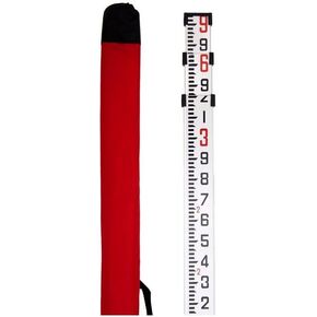 AdirPro 16-Foot Aluminum Grade Rod - 10ths, Dual Sided 5-Section Telescopic Leveling Rod – Bubble Level and Soft Carrying Case Included
