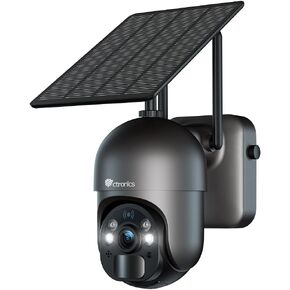 Ctronics 2.5K 4MP Security Camera Wireless Outdoor, WiFi Solar Security Camera Battery Powered, 360° PTZ, Color Night Vision 2560 * 1440P, PIR Human Detection, 2-Way Audio, IP66