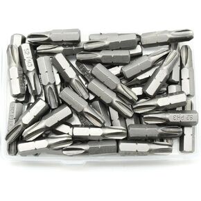 TMAX 50pc PH3 Impact Ready Phillips 1 Inch Screwdriver Insert Bits Hex Shank