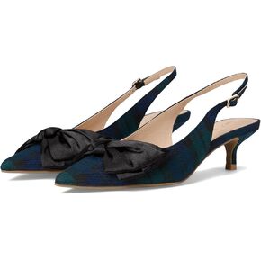 Jack Rogers Women's Debra Slingback Kitten Heel-Plaid/Satin Pump