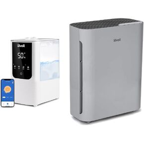 LEVOIT OasisMist Smart Cool and Warm Mist Humidifiers for Bedroom Large Room Home, Auto Customized Humidity, Ultrasonic Top Fill Oil Diffuser for Baby and Plants, Quiet, 4.5L, White