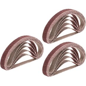 uxcell 18pcs 2-1/2" x 16" Sanding Belts 80 Grits Aluminum Oxide Abrasive Belt Sander Paper Sanding Papers for Metal Wood Grinding Polishing, Reddish Brown