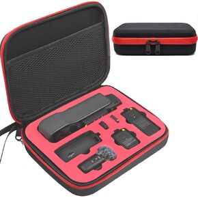Carrying Case compatible with DJI Osmo Pocket 3 Travel Portable Bag New (black-red inner)