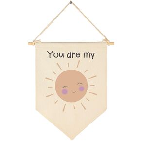 You are Gift My Sunshine Gift -Canvas Hanging Pennant Flag Banner Wall Sign Decor Gift for Nursery Baby Kids Girl Boy Teen Bedroom Playroom Front Door-Birthday Christmas Gift