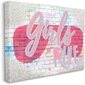 Stupell Industries Urban Glam 'Girls Rule' Phrase with Pink Shades Wall Art, 30 x 40, Multi-Color