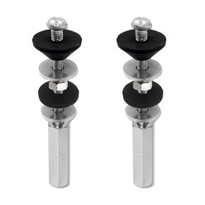 2 Pack Universal Toilet Tank BoltsKit Compatible with TOTO, Toilet Seat Bolts Compatible with Kohler, Stainless Steel Toilet Seat Screws with Extra Long Downlock Nuts, Rubber Washers Gaskets(Silver)