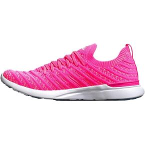 Athletic Propulsion Labs Women's Techloom Wave Sneakers, Fusion Pink/Neon Peach/White, 10.5