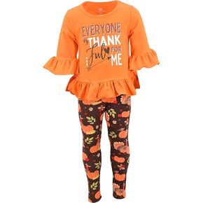 Unique Baby Little Girls Toddler Big Girl 2pc Outfit Tshirt with Fun Legging Pants Bottoms