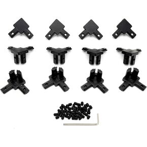 2020 Series 3-Way End Aluminum Extrusion Corner Bracket Tri Connector, 12 Sets, with 48 Screws for 20 T-Slot Extruded Aluminum Profile