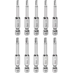 HARFINGTON 10pcs S1 S2 Square Screwdriver Bit 1/4" Hex Shank 2" Length Magnetic Screw Driver Power Tool