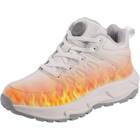 Heated Sneakers Thermal Running Shoes for Women Men, 3 Temperature Settings Walking Shoes Foot Warmer Shoes Non Slip Plush Breathable Winter Life Work Keep Feet Warm