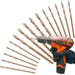 Mudder 15 Pieces 1/16" 1/8" 5/64" Drill Bit M35 High Speed Steel Twist Cobalt Drill Bit Set for Hardened Metal Stainless Steel Cast Iron Woodwork Plastic (1/16 Inch,1/8 Inch,5/64 Inch)