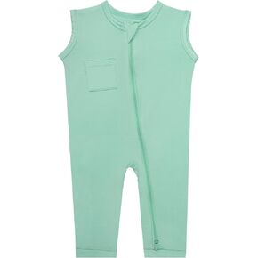 GUISBY Rayon Baby Sleeveless Rompers, Summer Footless with 2 Way Zipper Pajamas