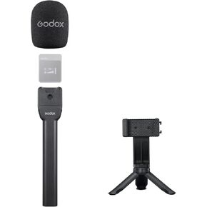 GODOX Handheld Adapter ML-H for MoveLink M1/M2 Wireless Microphone System, with Mini Tripod Phone Holder Set for Interviews,Hosting,Live Streaming