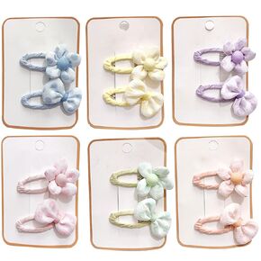 Baby Hair Clips,10 Pcs Barrettes for Girls,Bow/Flower Hair Clips Girls Hair Accessories Bulk Hair Clips Barrettes for Girls Age 0-13(Random Color)