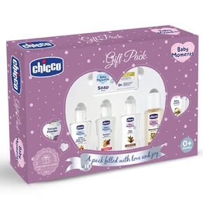Chicco Baby Moments Baby Caring Gift Pack (Purple) with 7 Baby Skin & Haircare Products | Baby Care Gift Set for Newborn Baby Shower, New Parents, and Birthdays | Phenoxyethanol Free