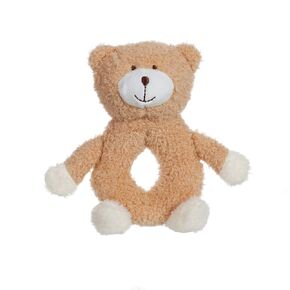 Apricot Lamb Baby Lovey Bear Soft Rattle Toy, Plush Stuffed Animal for Newborn Soft Over 0 Months (Brown Bear, 6 Inches)
