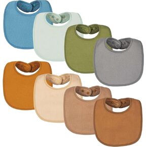 Tiny Twinkle Baby Feeding Bibs 8 Pack - Waterproof and Absorbent Infant Drool and Feeding Baby Bibs