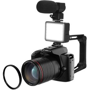 4K Vlogging Camera for YouTube, 64MP Night Vision Digital Camera for Photography with, 3in Screen 16X Digital Zoom Camcorders Video Camera with Fill Light Mic Stabilizer