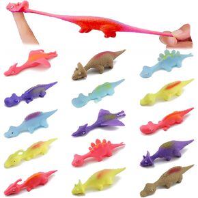 15 Pcs Slingshot Dinosaur Finger Toys, catapult toys as fun as slingshot chicken, cute shapes, more colors, Great for Flying Games and Party Favors.