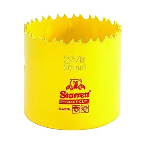 Starrett Bi-Metal Deep Cut Hole Saw with Abrasion Resistant HSS Teeth - Ideal for Cutting Metal, Steel, and Wood - 2-3/8" (60mm) Diameter, 2" Depth - DCH0238-G