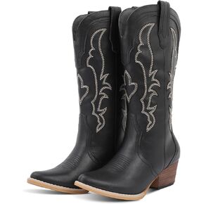 RLW Cowboy Boots for Women Classic Western Style Women's Cowgirl Boots with Comfortable Pointed Toe