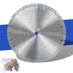 14 Inch Diamond Saw Blade with 1"-20mm Arbor, Dry or Wet Concrete Saw Blades Broadened Head Alternate Grooved Tooth, for Sharp Work with Concrete, Marble, Granite, Brick, Masonry, Stone. (1)