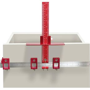 Cabinet Hardware Jig Tool Both Inch and Metric，for Handles and Knobs Drawer Guide Jig on Doors and Drawer Fronts-Red