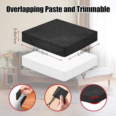 Anti Shake Headboard Stoppers for Wall,Wall Protector from Furniture,Bed Frame Noise Bumper,Anti Vibration Soundproof Pads to Prevent Hitting Wall, Round Black and White-40pcs in Kuwait