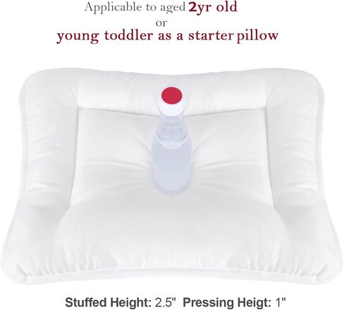 وسادة للأطفال الصغار مكونة من قطعتين مع كيس وسادة (13 × 18)، وسادة أطفال قطنية للنوم، وسادة سفر ناعمة قابلة للغسل في الغسالة، تستخدم للأطفال الصغار فقط، من عمر 2 إلى 5 سنوات (رمادي ووردي) in Kuwait