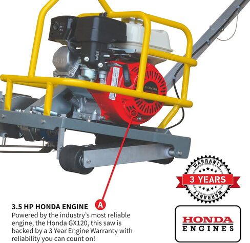 Tomahawk 6" Early Entry Concrete Saw Walk Behind Green Joint Saw with 3.5HP Gas Powered GX120 Honda Engine and Dust Control in Saudi Arabia