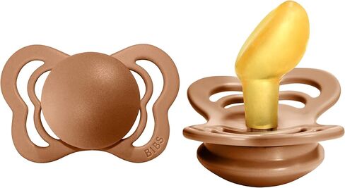 لهايات BIBS - مجموعة الأزياء الراقية | لهاية أطفال خالية من مادة BPA | صنع في الدنمارك | مجموعة من 2 لهايات مميزة بلون الأرض | الحجم 0-6 أشهر in Kuwait