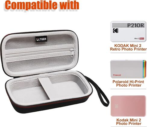 LTGEM Case Compatible with LTGEM Case Compatible with KODAK Mini 2 / Mini Shot 2 Retro 4PASS Portable Photo Printer(Inside: 7"x3.4"x1.2"), Black+Gray in Saudi Arabia