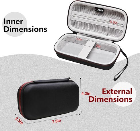 LTGEM Case Compatible with LTGEM Case Compatible with KODAK Mini 2 / Mini Shot 2 Retro 4PASS Portable Photo Printer(Inside: 7"x3.4"x1.2"), Black+Gray in Saudi Arabia