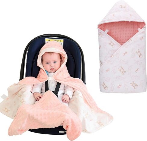 Winter Baby Car Seat Blanket-Universal Car Seat Covers for Baby,Thicken Warm Swaddle Blankets for Infants Newborn,Boys and Girls Baby Bunting for Stroller 35"x35"(Car Dinosaur+Dark Blue) in Kuwait