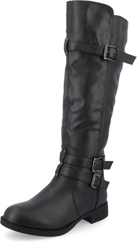 Journee Womens Bite Stacked Heel Riding Boots in Saudi Arabia