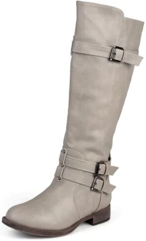 Journee Womens Bite Stacked Heel Riding Boots in Saudi Arabia